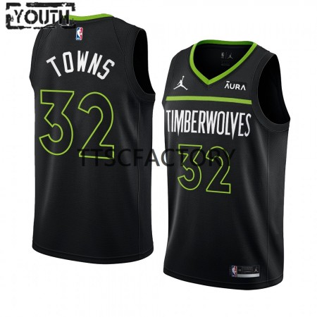Dres Minnesota Timberwolves Karl-Anthony Towns 32 Jordan 2022-23 Statement Edition Crno Swingman - Dječji